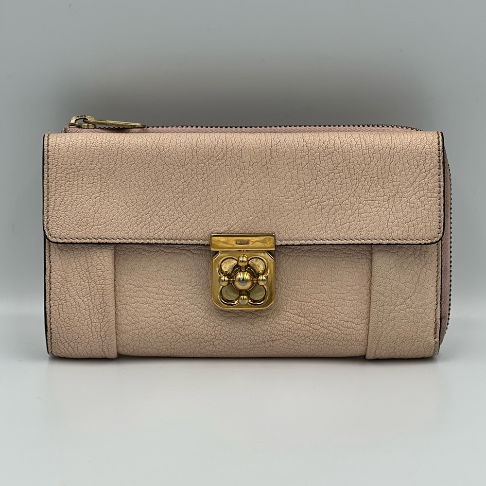 Chloe Elsie Wallet - Cream Chloe Turnlock Wallet